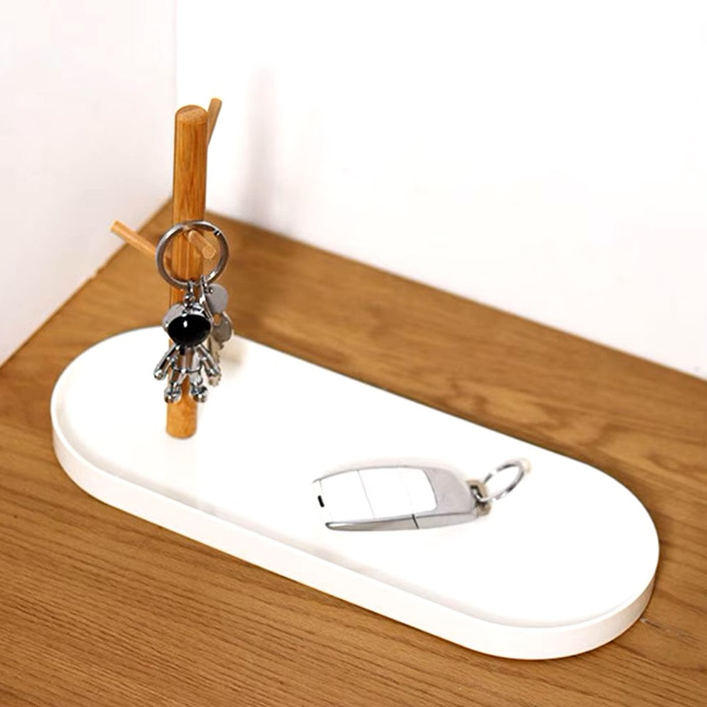 Rangement Clés - BranchOvalTray™ - Blanc