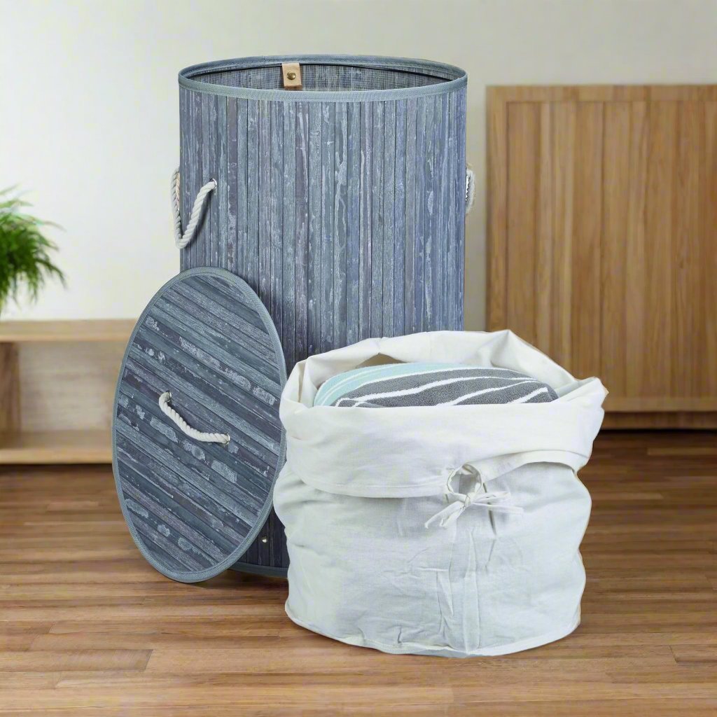 Panier Rangement - BambooLaundryBasket™ - Gris Clair - Rangement avec style