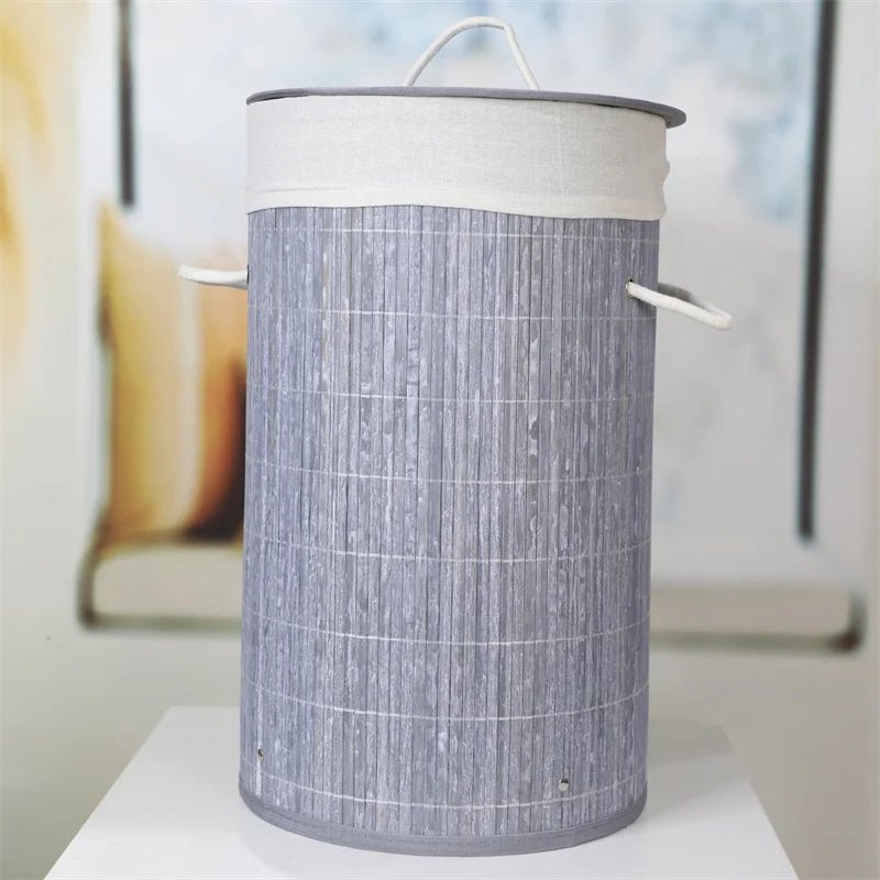 Panier Rangement - BambooLaundryBasket™ - Gris Clair - Rangement avec style