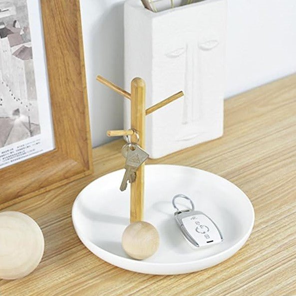 Rangement Clé - BranchRoundTray™ - Blanc - Rangement avec style