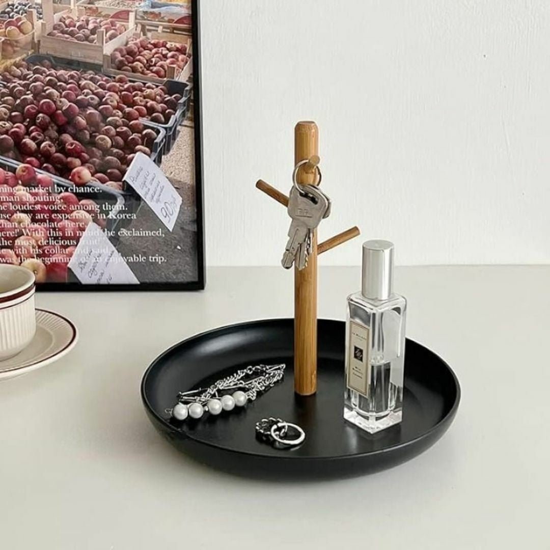 Rangement Clé - BranchRoundTray™ - Noir - Rangement avec style