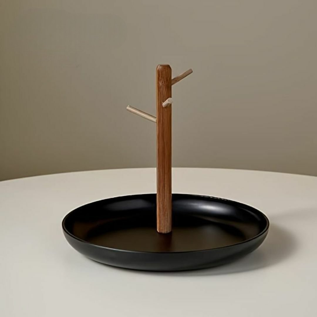 Rangement Clé - BranchRoundTray™ - Noir - Rangement avec style