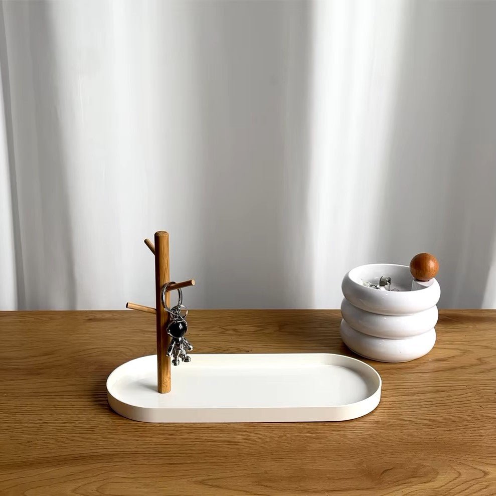 Rangement Clés - BranchOvalTray™ - Blanc - Rangement avec style