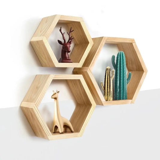 Étagère Murale - HexagonWallDecorative™ - Jaune Clair - Rangement avec style