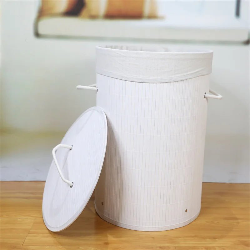 Panier Rangement - BambooLaundryBasket™ - Blanc - Rangement avec style